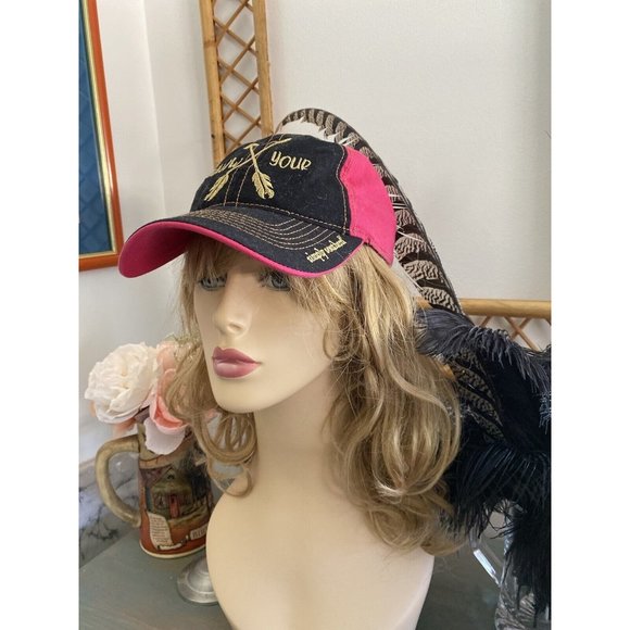 Simply Southern Follow Your Pink Cotton Women's Adjustable Cap Hat Outdoors EUC - Picture 1 of 12